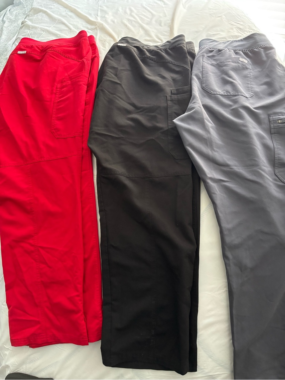 Figs scrubs pants 3 Pair size XXL- Red, Black, Gray